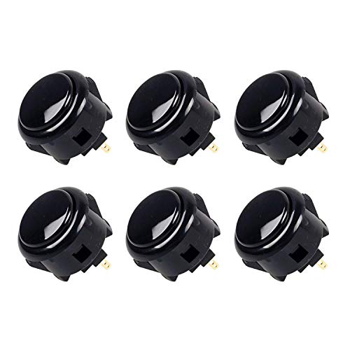 Sanwa OBSF-30 Pulsanti Arcade 30mm Nero 6 Pezzi