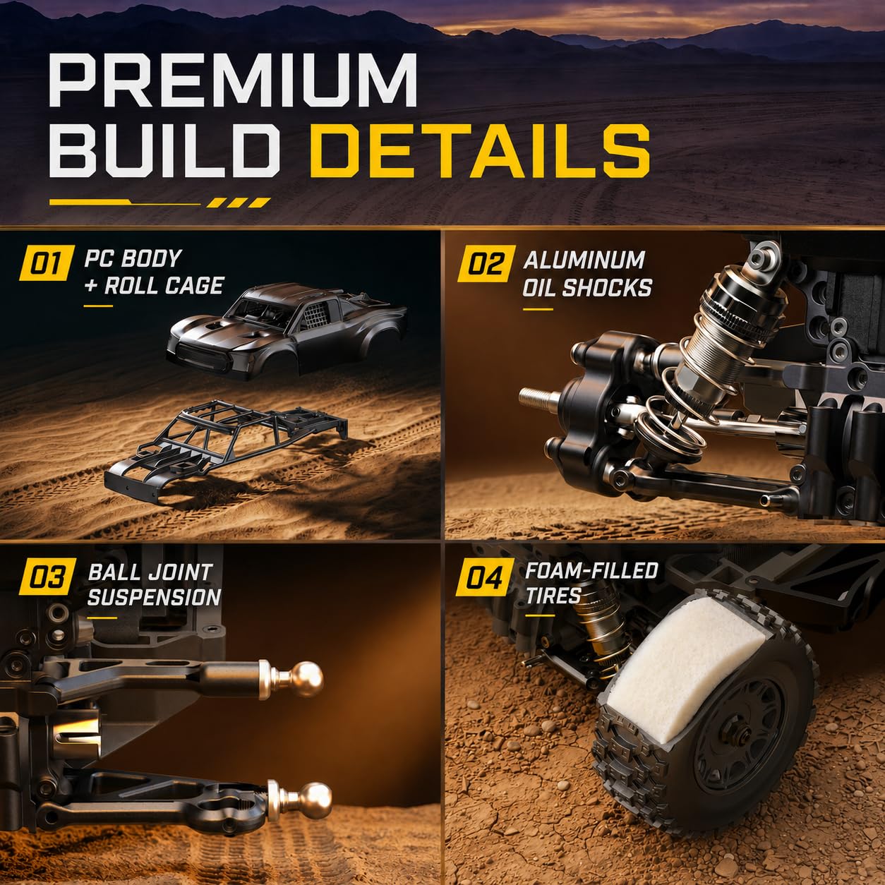 UDIRC SIERRA UD1203 Trophy Truck 1/12 4WD Brushless Blu 2S