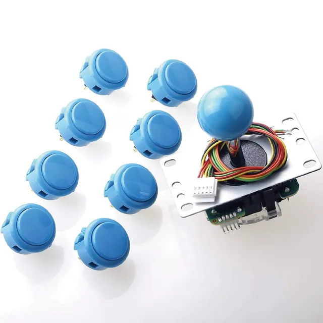 Sanwa JLF-TP-8YT Joystick Arcade + 8 Pulsanti OBSF-30 Grigio