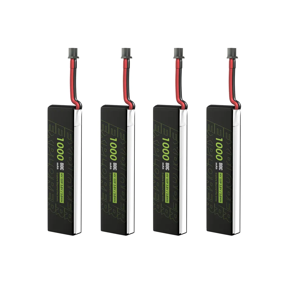 FlyWoo Explorer Batteria 1S 1000mAh 80C LiHV A30 4pz