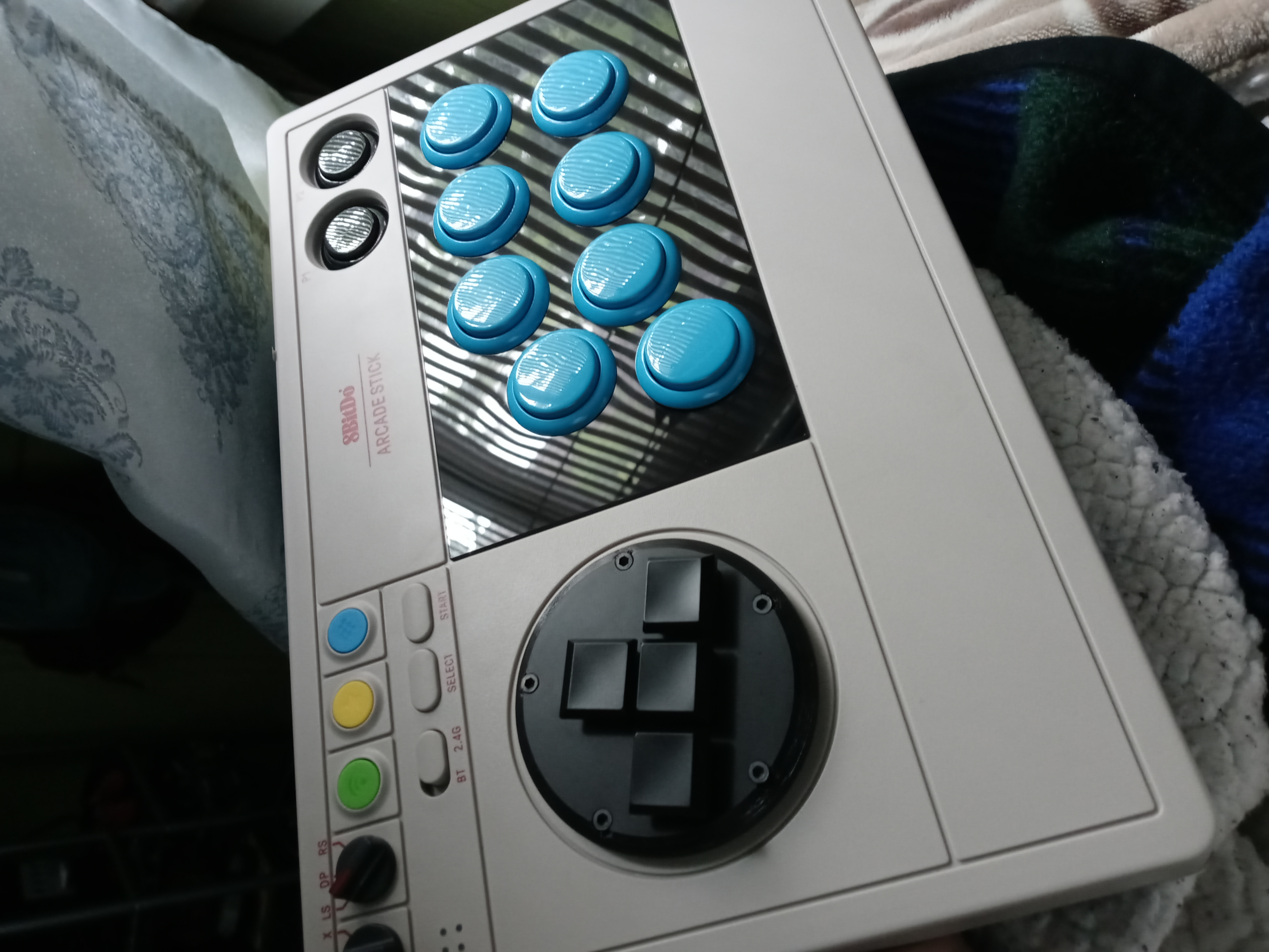 Sanwa OBSF-30 pulsanti arcade 30mm blu 8 pezzi