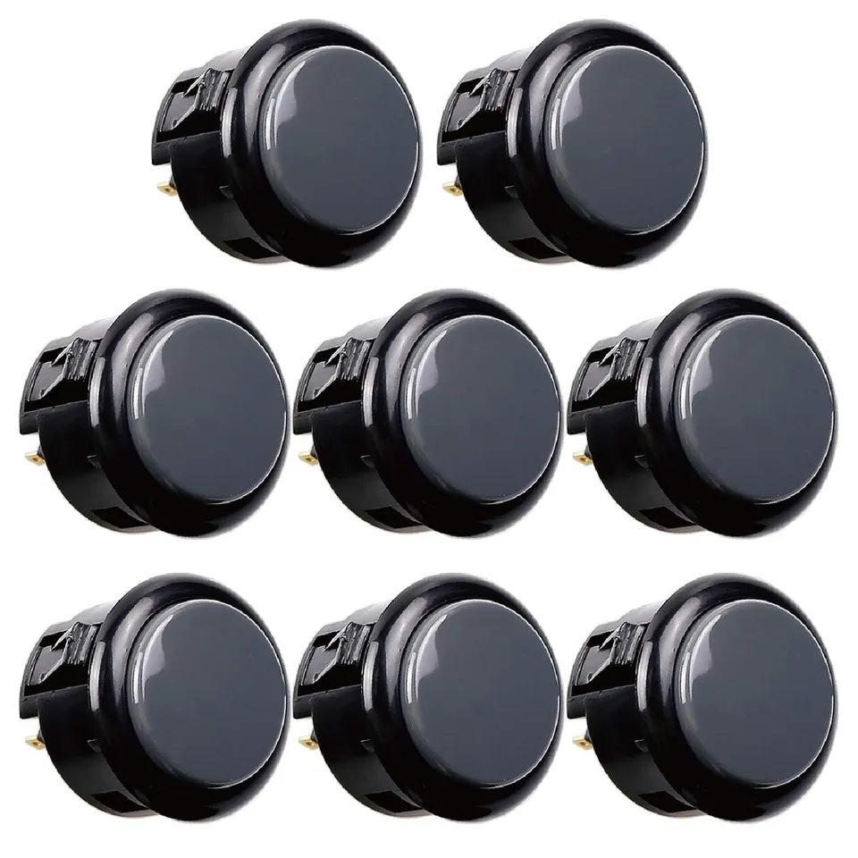 Sanwa OBSF-30 Pulsante Arcade 30mm 8 Pezzi Grigio snap-in