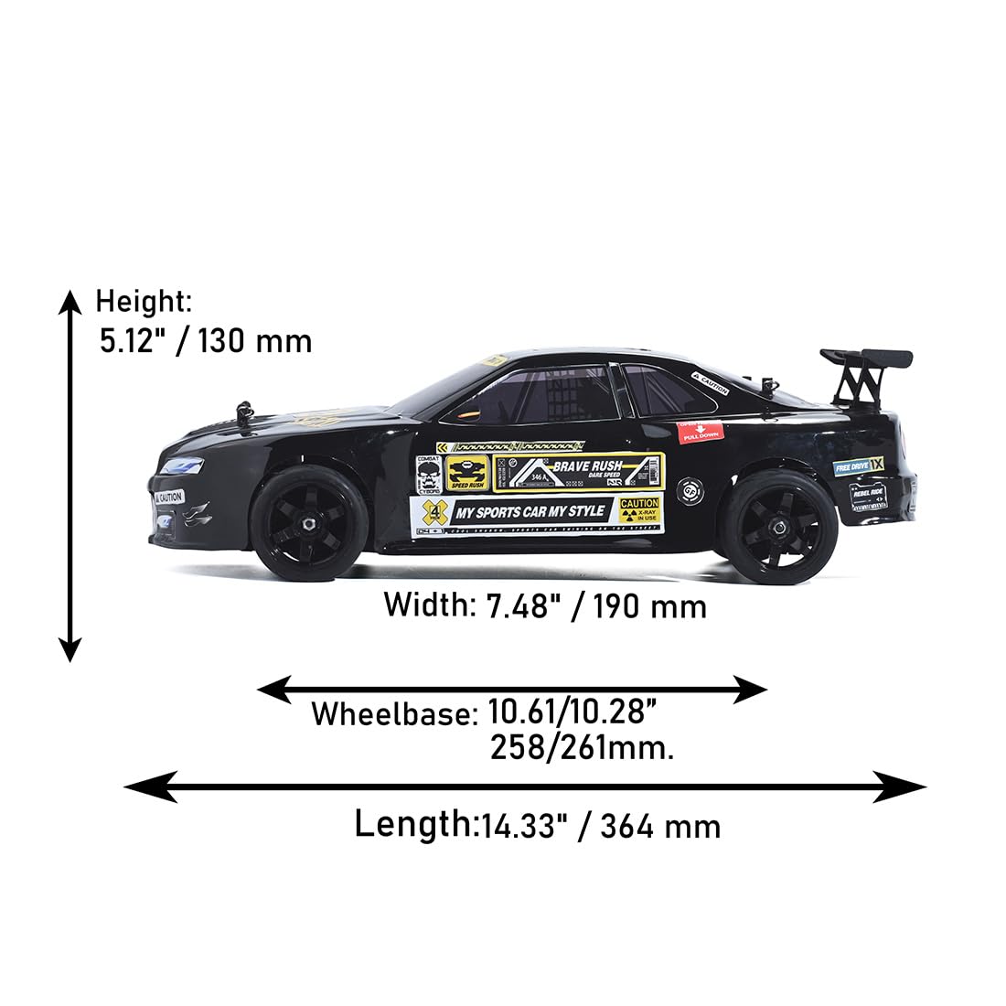 VRX RH1003 Auto RC Nitro 1:10 Nera Motore CY 18