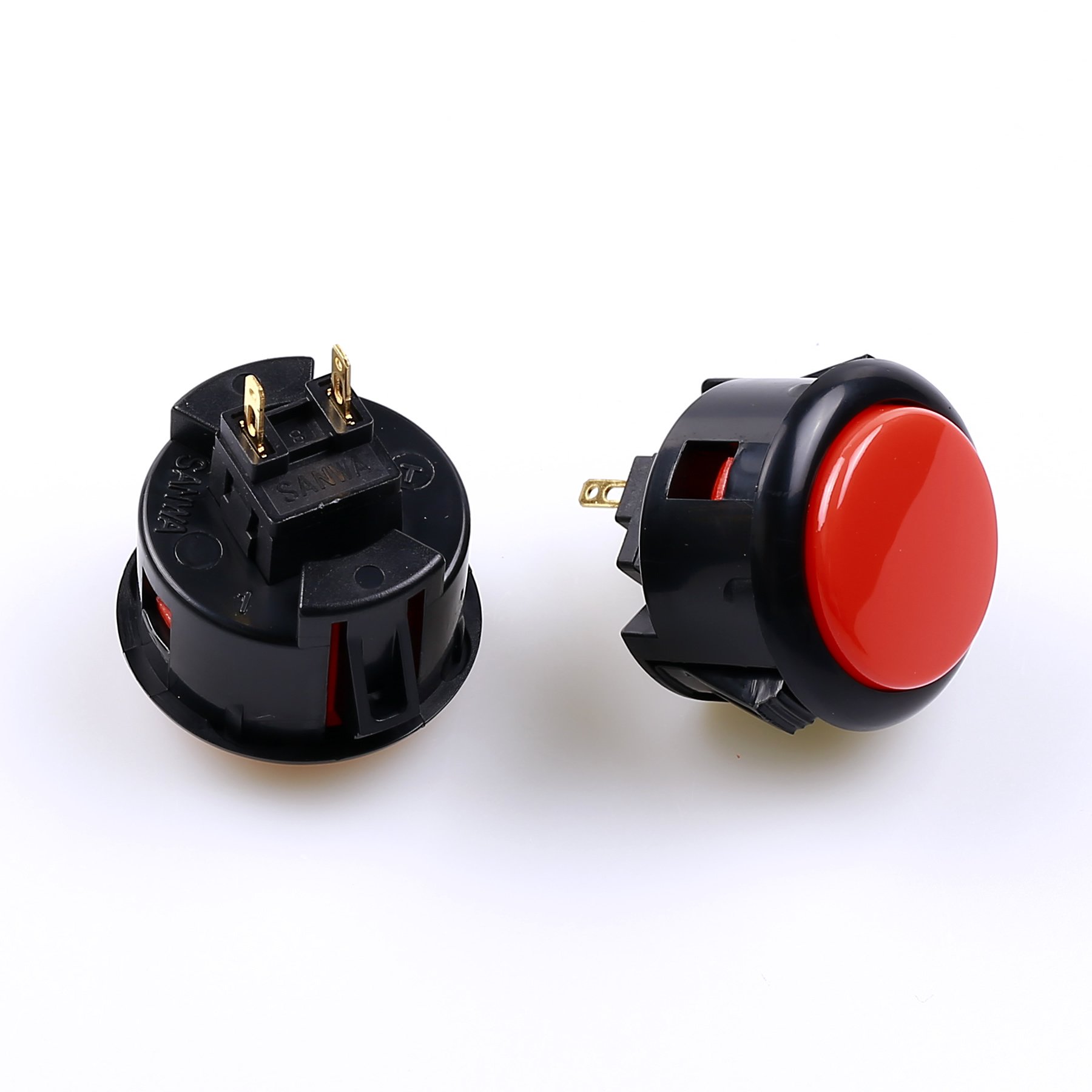 Sanwa OBSF-30 Pulsante Arcade 30mm 6 Pezzi Nero Rosso snap-in