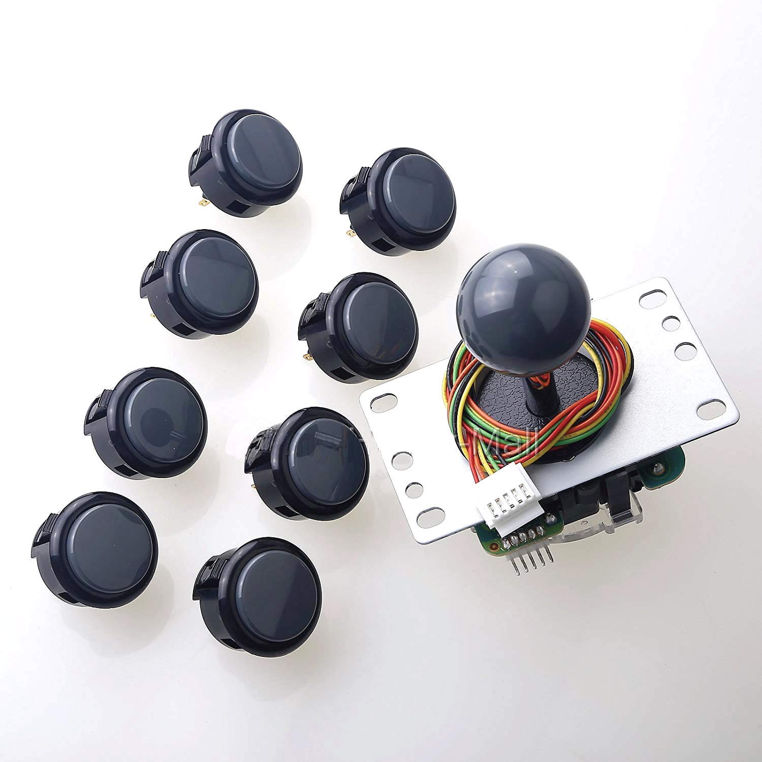 Sanwa JLF-TP-8YT Joystick Arcade + 8 Pulsanti OBSF-30 Grigio