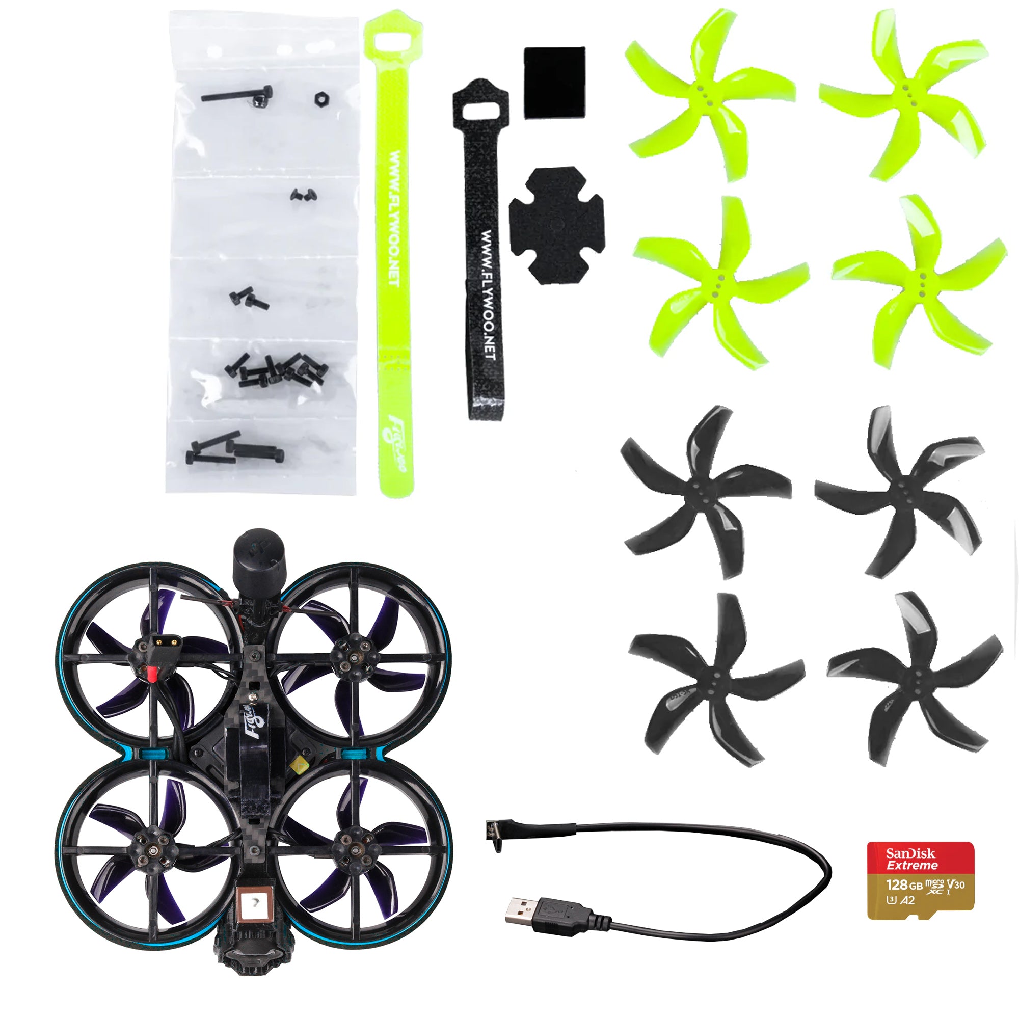 FlyWoo CineRace20 V2 HD DJI O3 cinewhoop 2" 128GB sub250