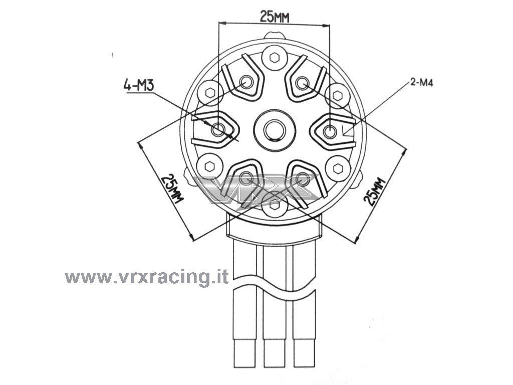 VRX Classic Rocket 4076 2000KV motore brushless 1/8 5mm