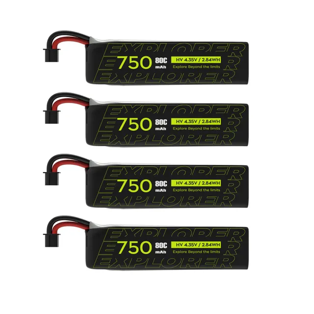 FlyWoo Explorer 1S 750mAh HV V2 Batteria Lipo A30 4 Pezzi