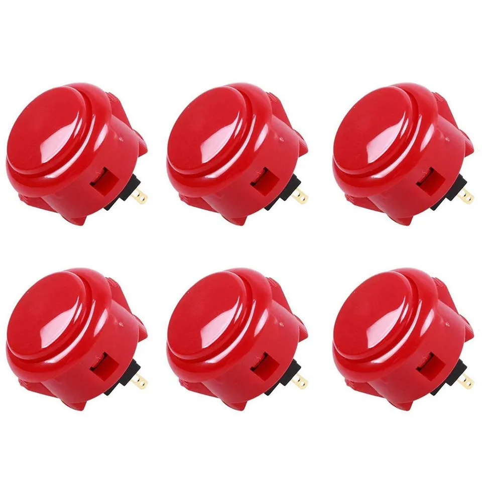Sanwa OBSF-30-R pulsante arcade 30mm rosso set 6 pezzi