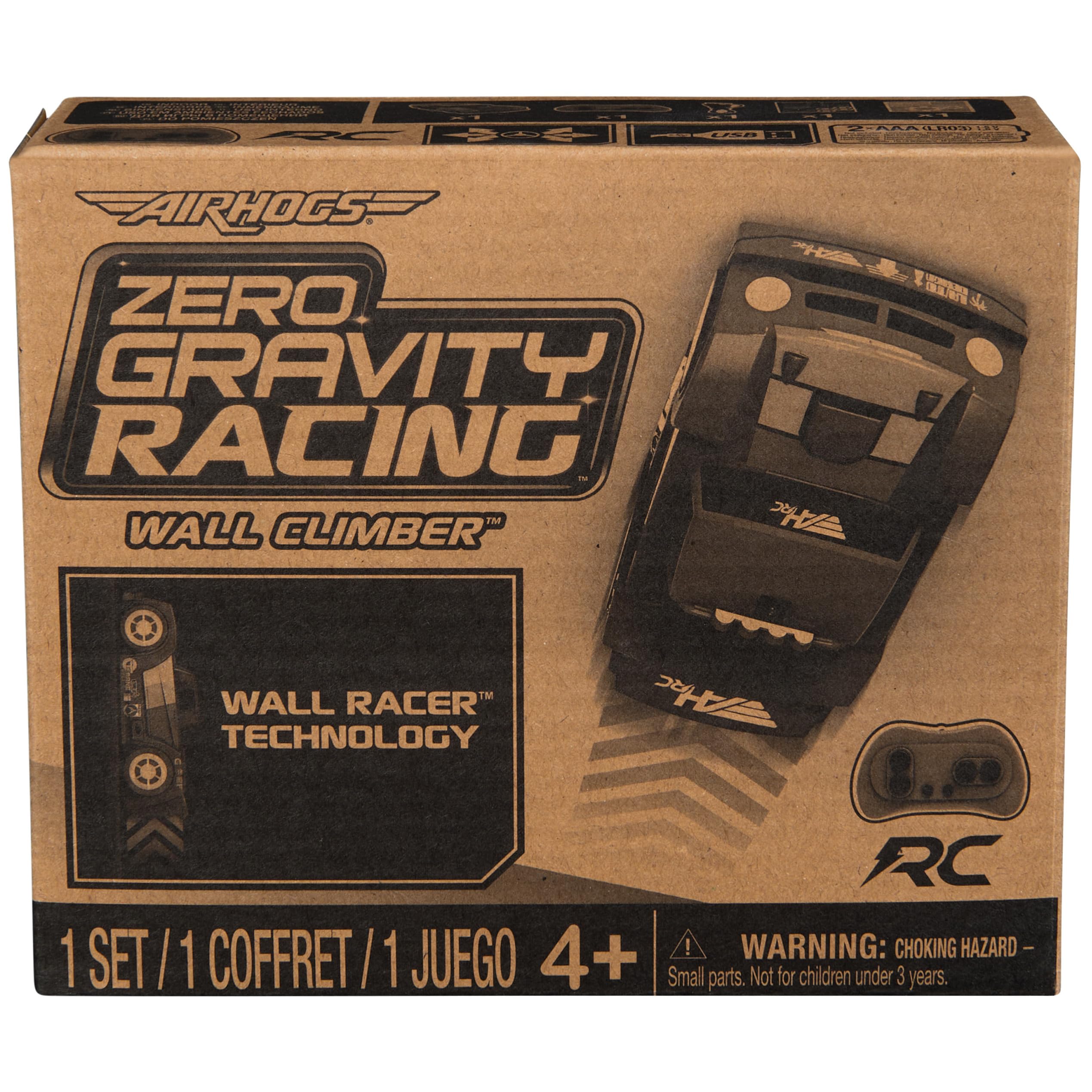Air Hogs Zero Gravity Wall Climber Auto RC Nera USB-C