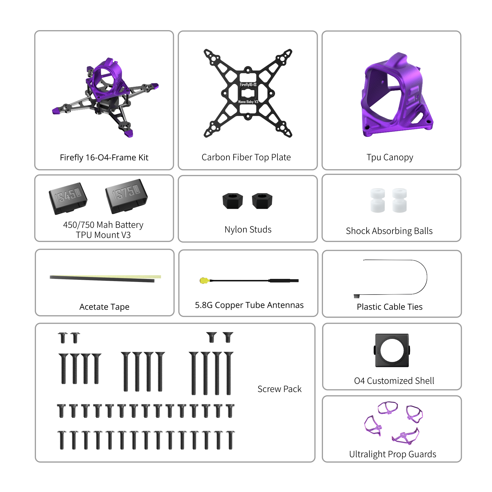FlyWoo Firefly 16 18 Telaio Frame Kit 1S V3 O4 7,9g