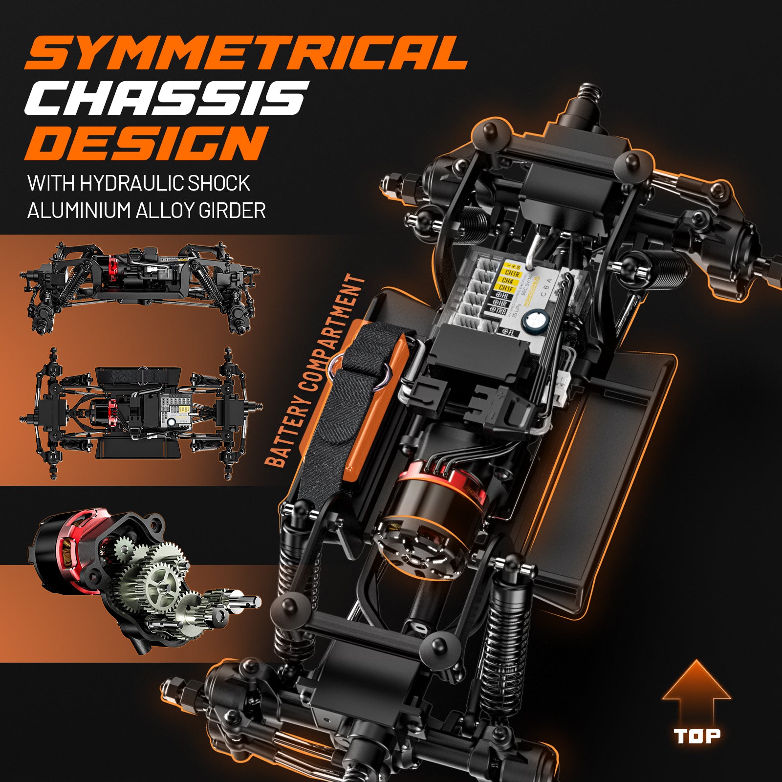 UDIRC Bharal UCX1804PRO Rock Crawler 1/18 4WD Brushless RTR Nero