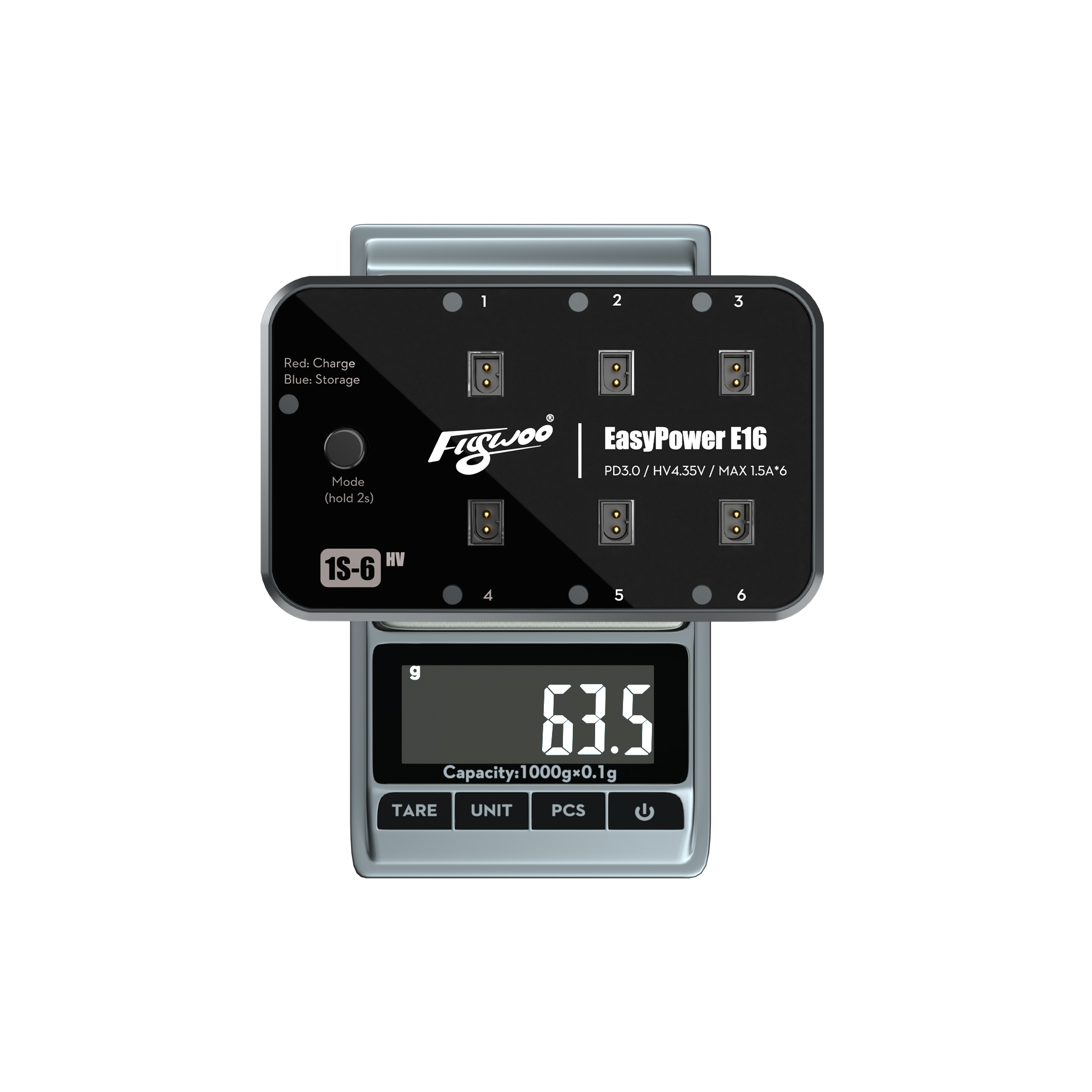 Flywoo EasyPower E16 E24 caricabatterie 1S 2S LiHV PD 1,5A