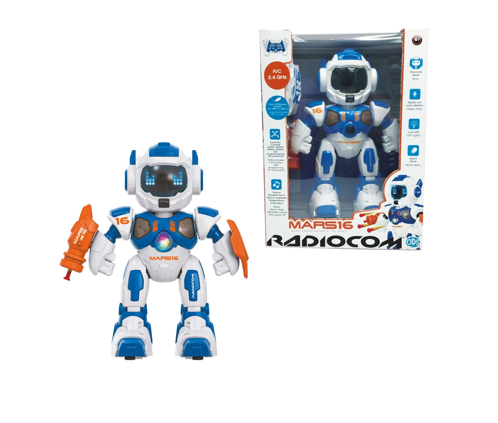 Radiocom Mars 16 robot RC 2.4 GHz 30 cm storie