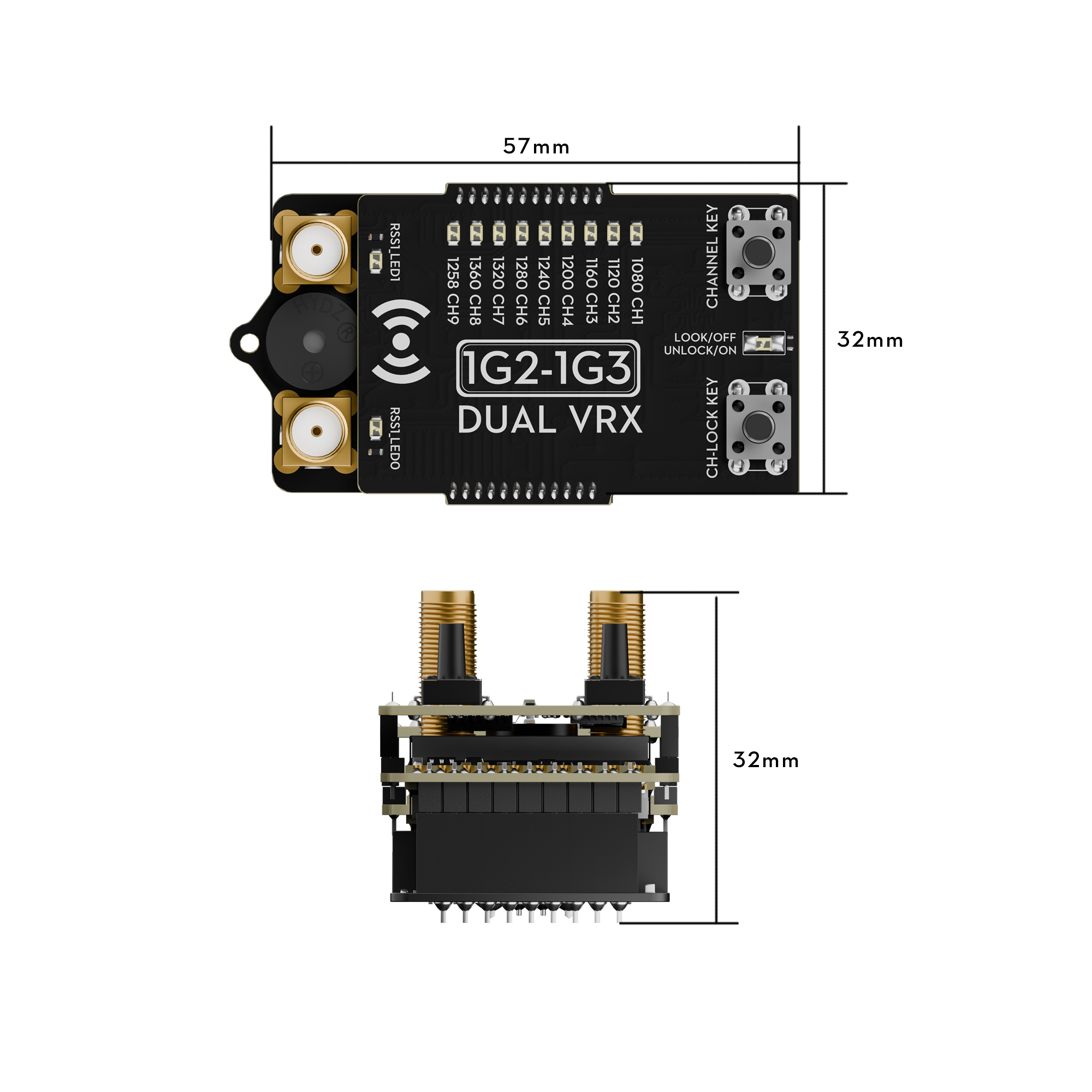 Flywoo 1G2-1G3 Dual VRX Modulo Ricevitore V2 DJI V2