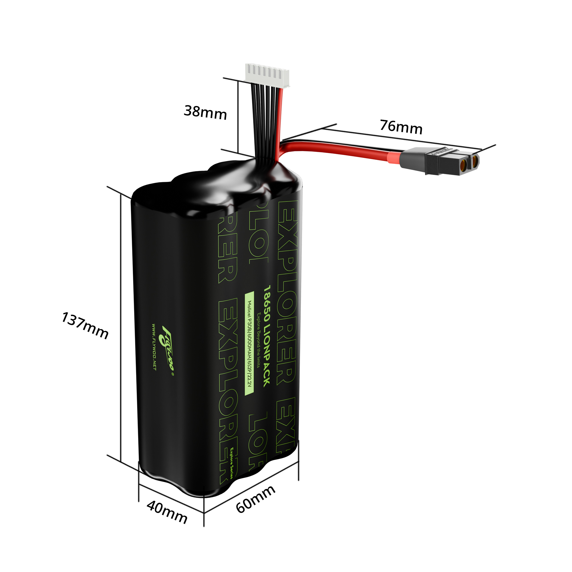 Flywoo Explorer P30B 18650 Batteria Li-Ion 6S2P 6000mAh XT60