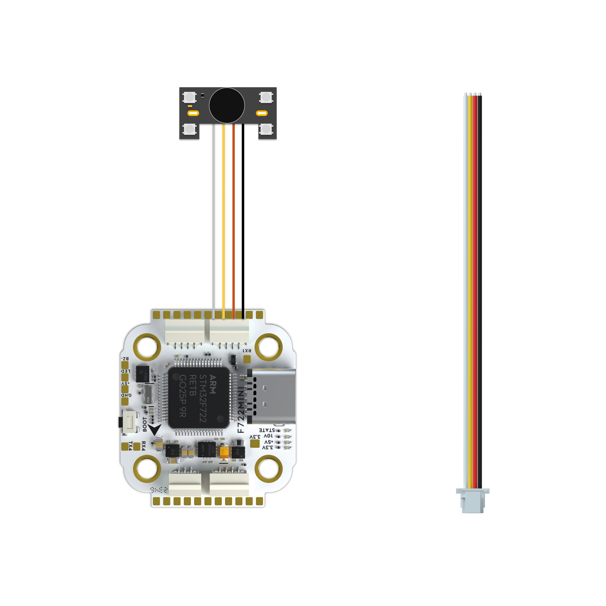 FlyWoo JST SH 1.0 4Pin Cavo FC Buzzer Ricevente 70mm 2Pz