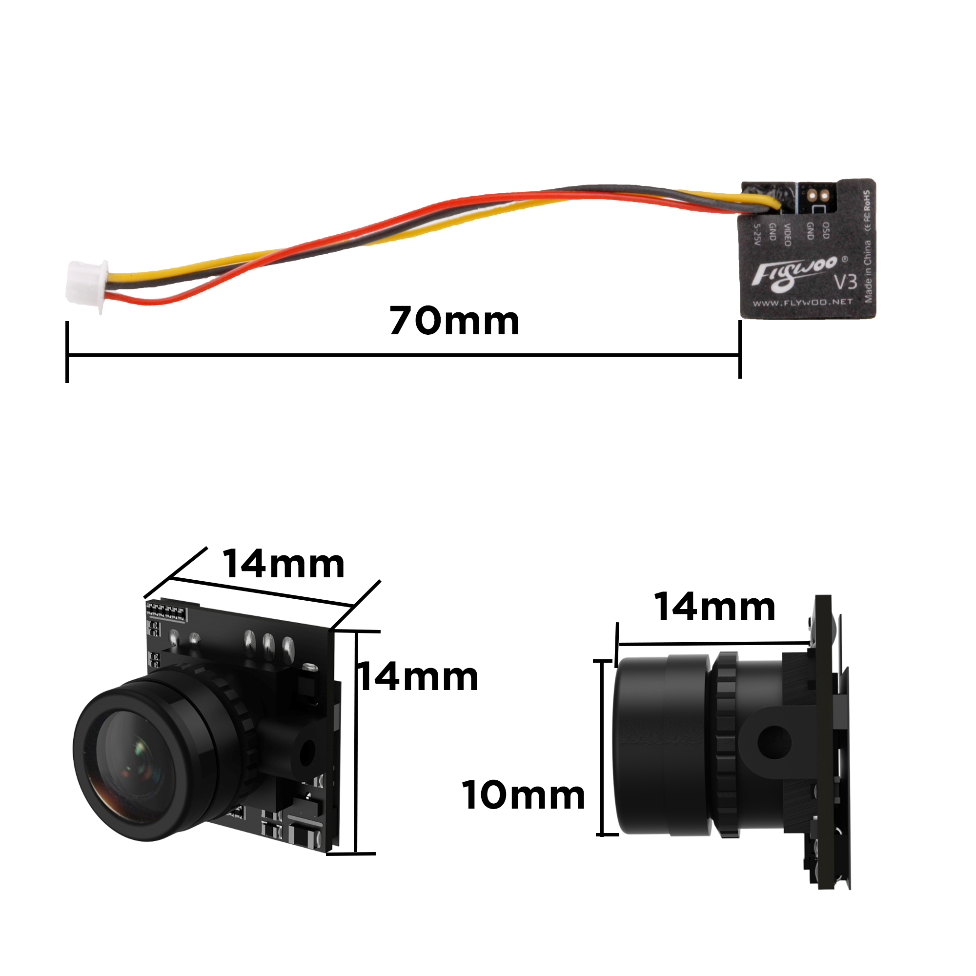 Flywoo 1S Nano Camera V3 FPV 1200TVL 14x14 mm