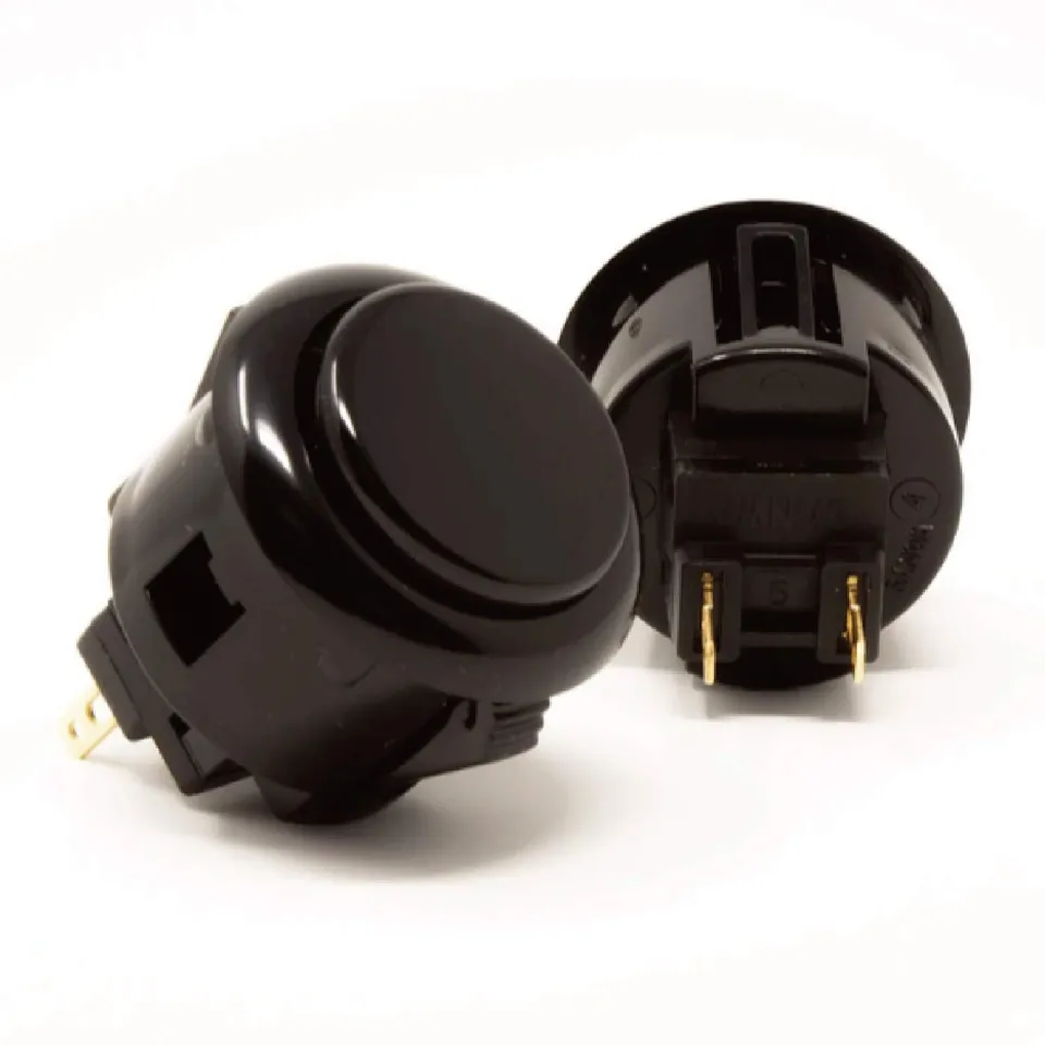 Sanwa OBSF-24 pulsante arcade 24mm nero 2 pezzi silenzioso