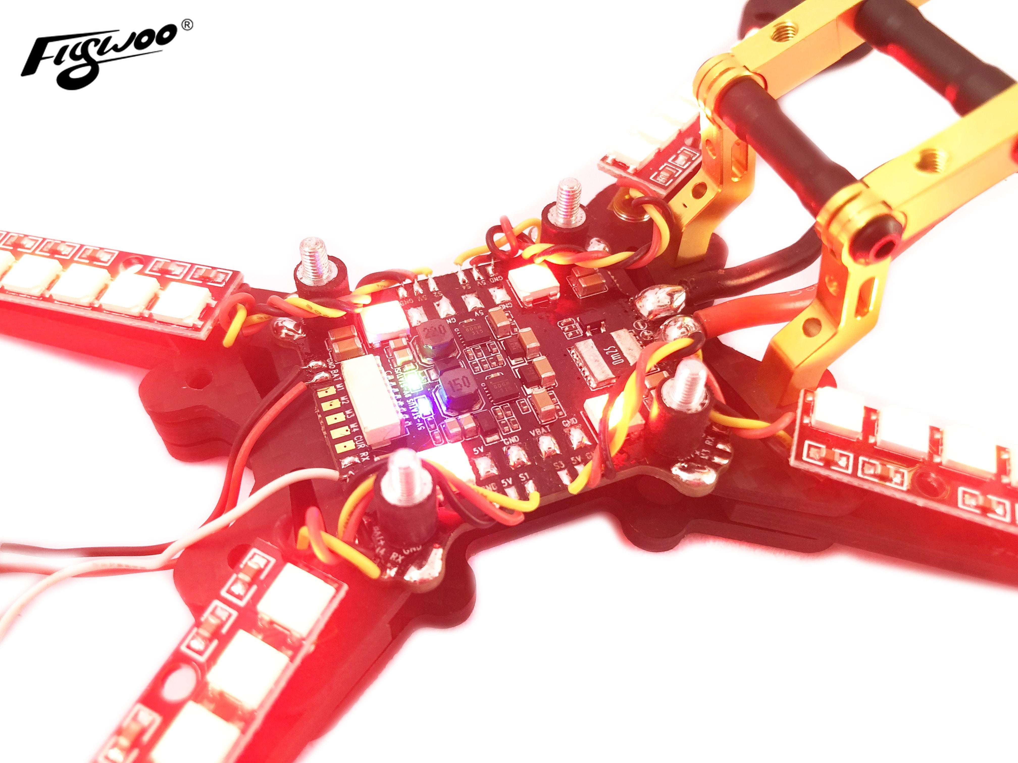 FlyWoo WS2812 scheda LED 8 LED 5V 57mm 4 pezzi