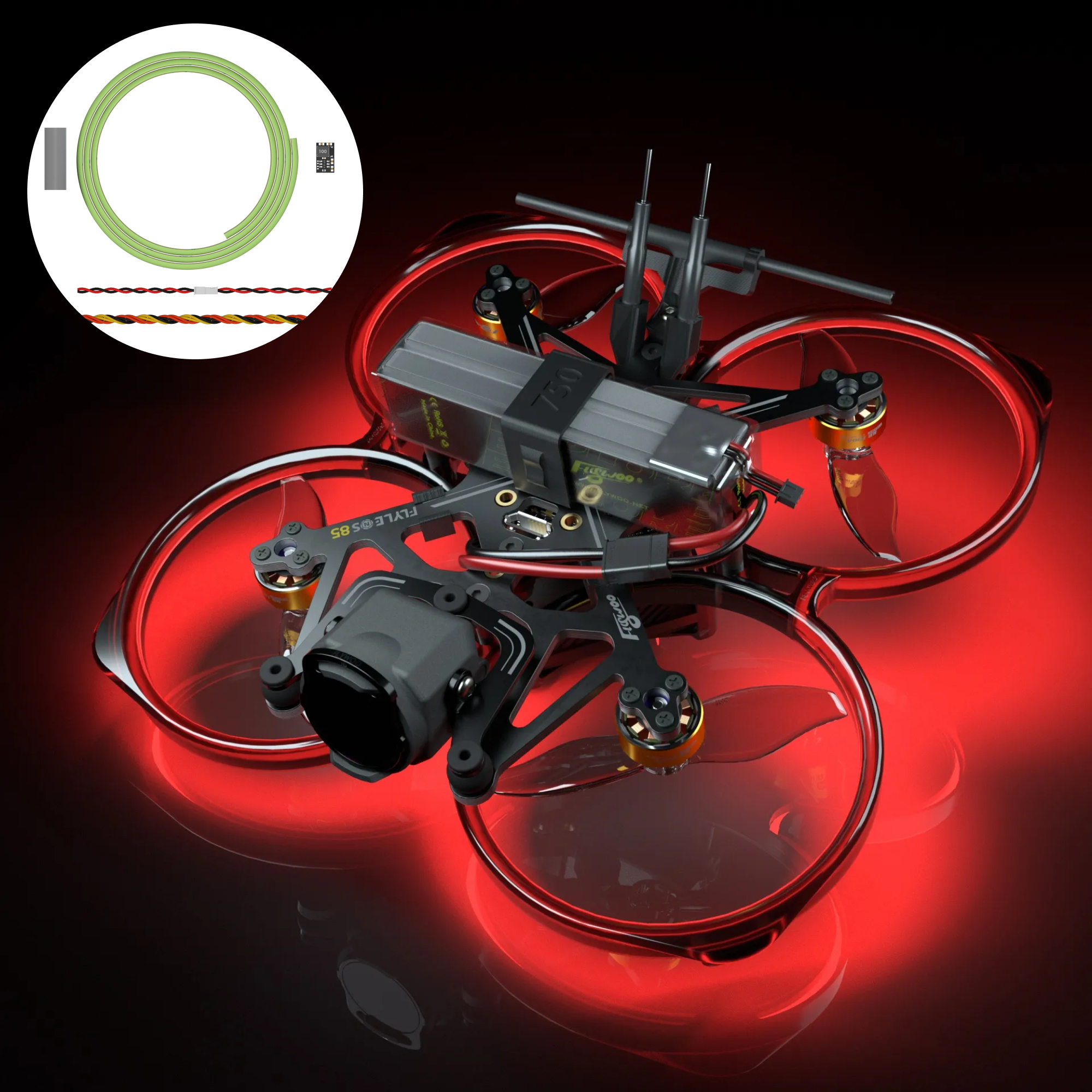 Flywoo LED Flessibile + BEC 3,3V Striscia 2,7 mm 1 m