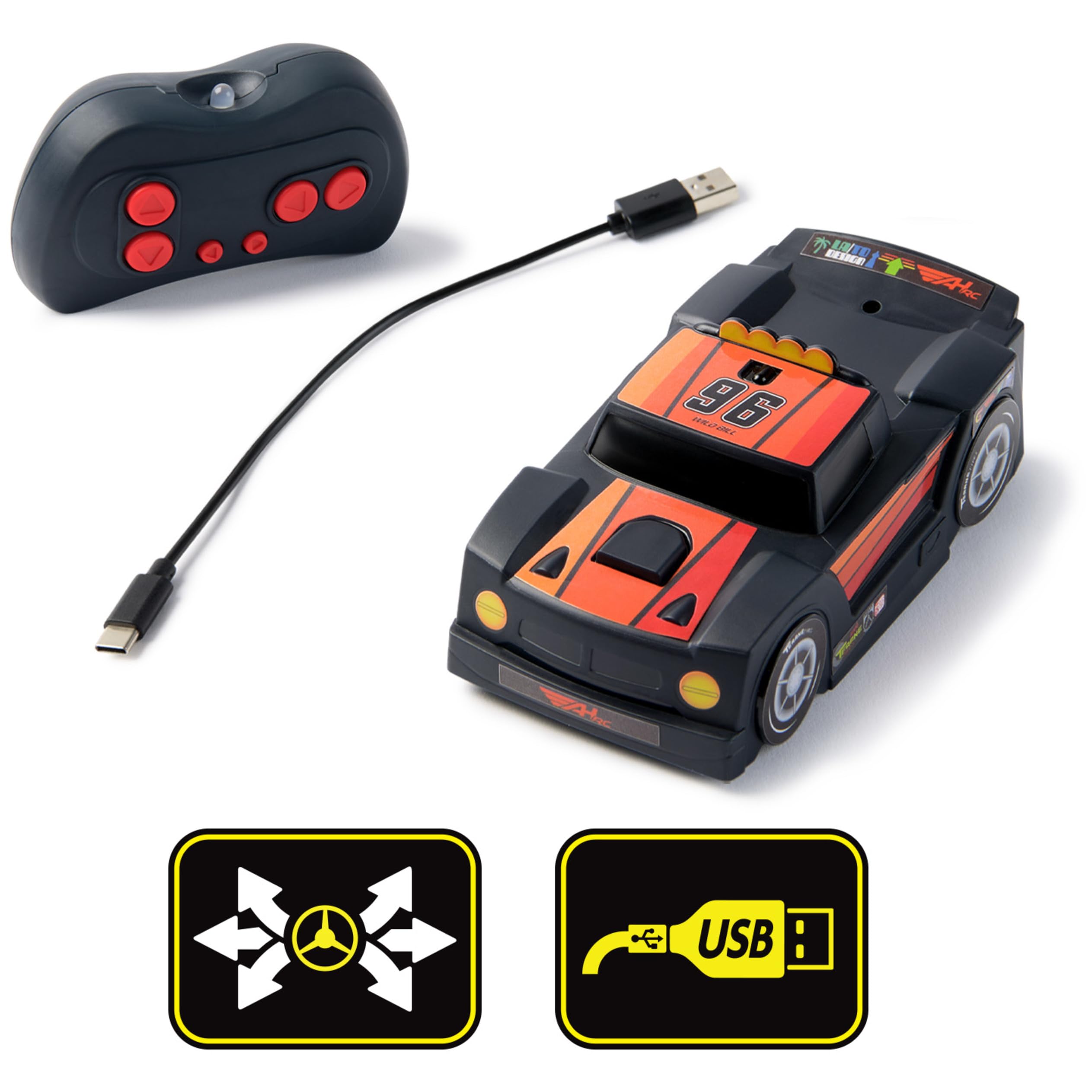 Air Hogs Zero Gravity Wall Climber Auto RC Nera USB-C