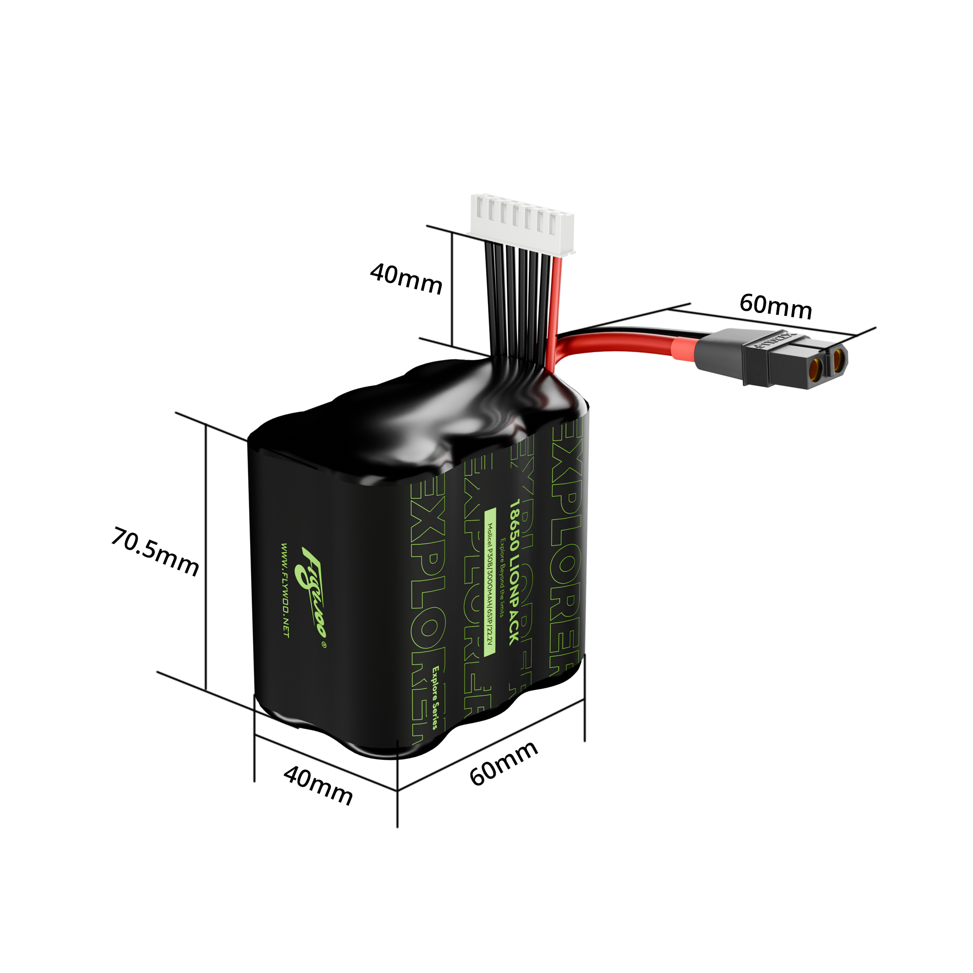 Flywoo Explorer Lionpack 6S1P 3000mAh Molicell P30B XT60