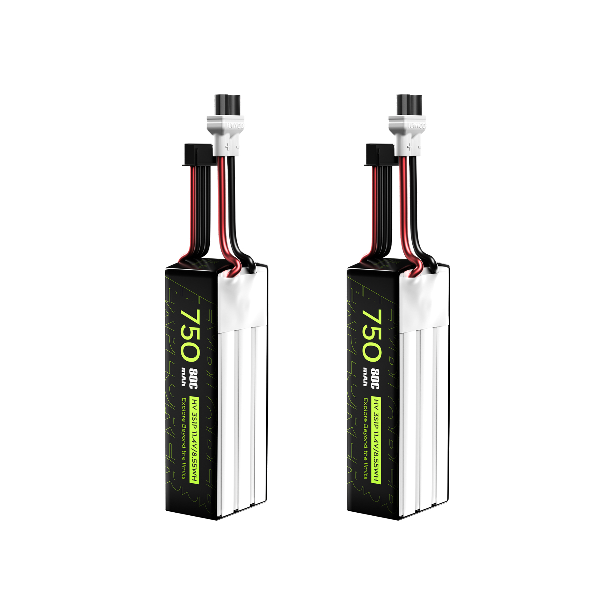 FlyWoo Explorer 750mAh batteria LiHV 3S 80C XT30UP 2pz