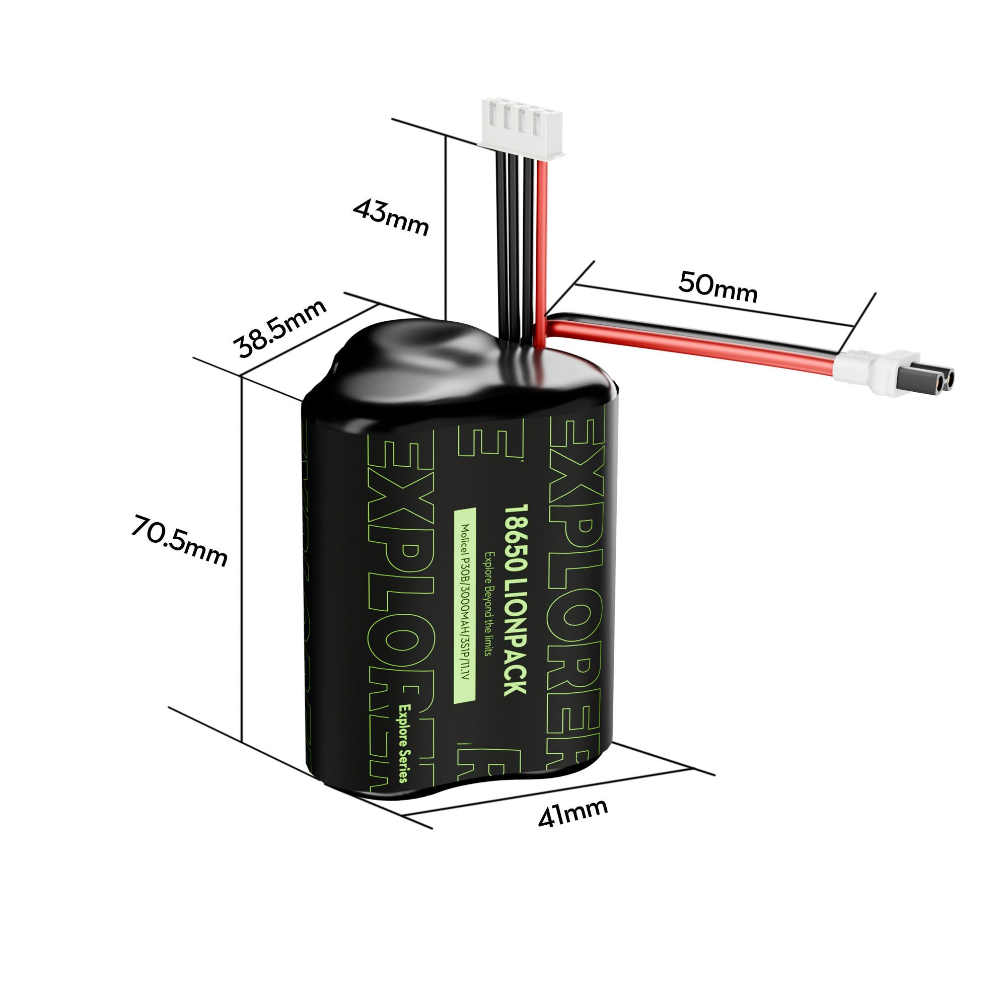 Flywoo Explorer P30B 18650 3S1P 3000mAh Batteria XT30UP