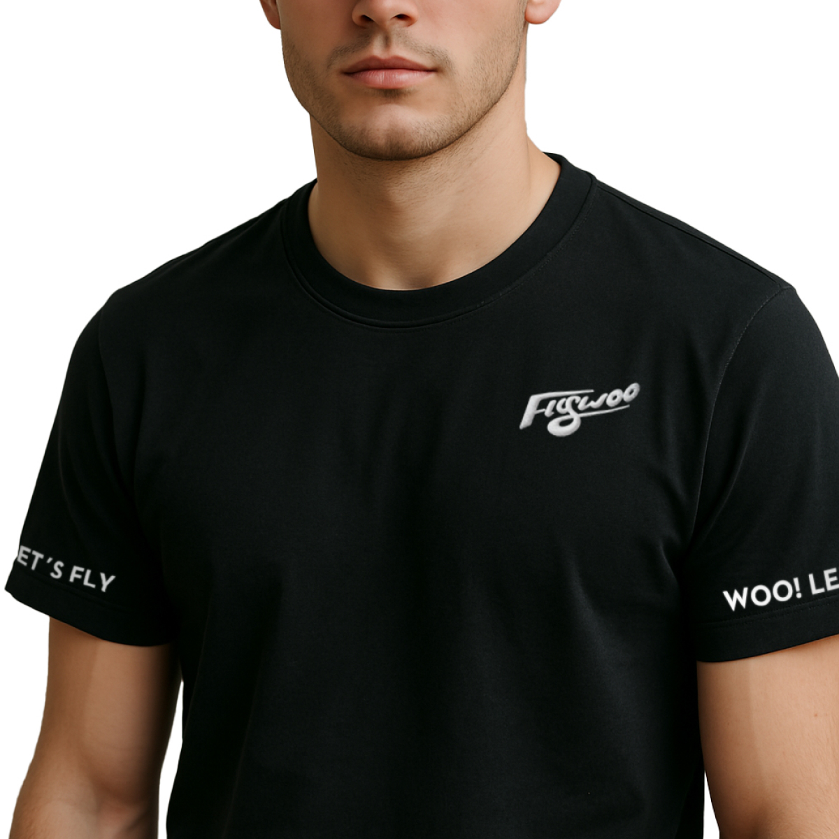 Flywoo T-Shirt 7th Anniversary Nera Cotone ricamata