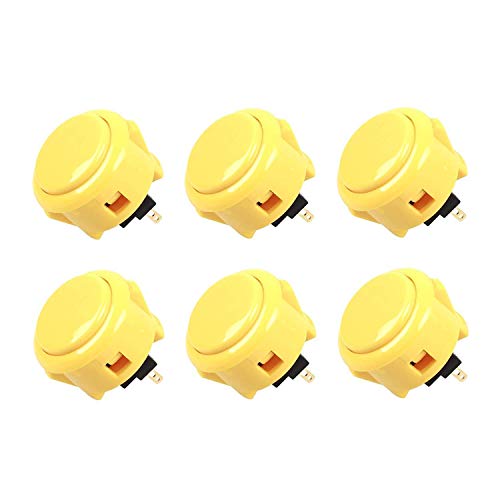 Sanwa OBS OBSF-30 Pulsante Arcade 30mm Giallo 6 pezzi snap-in