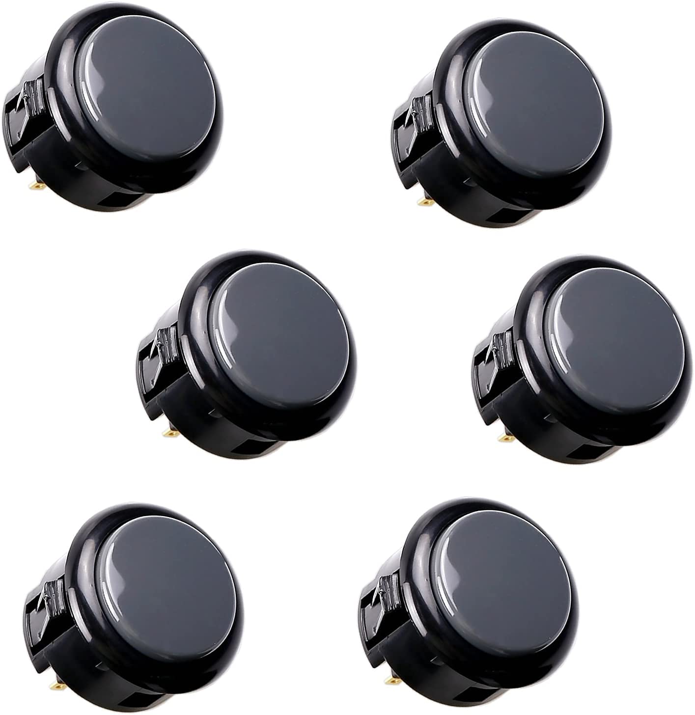 Sanwa OBSF-30 Pulsante Arcade 30mm 8 Pezzi Grigio snap-in