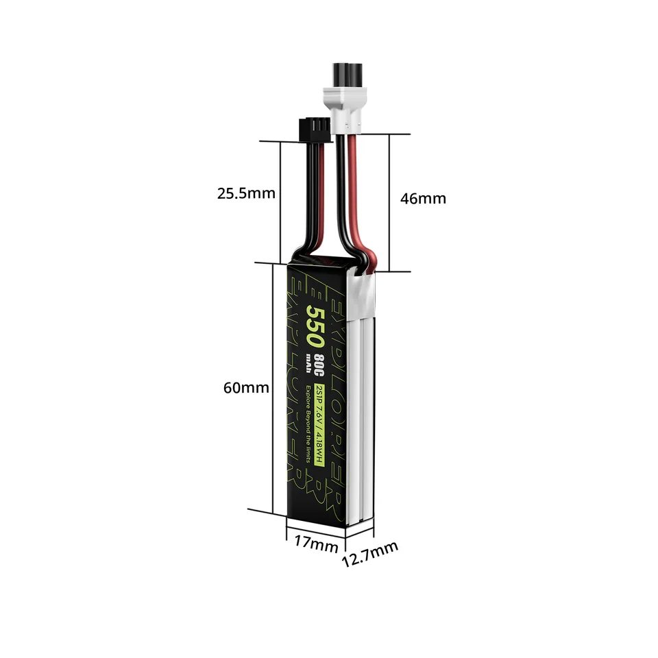 Flywoo Explorer 550mAh 2S batteria LiHV 80C XT30UP 2 pezzi