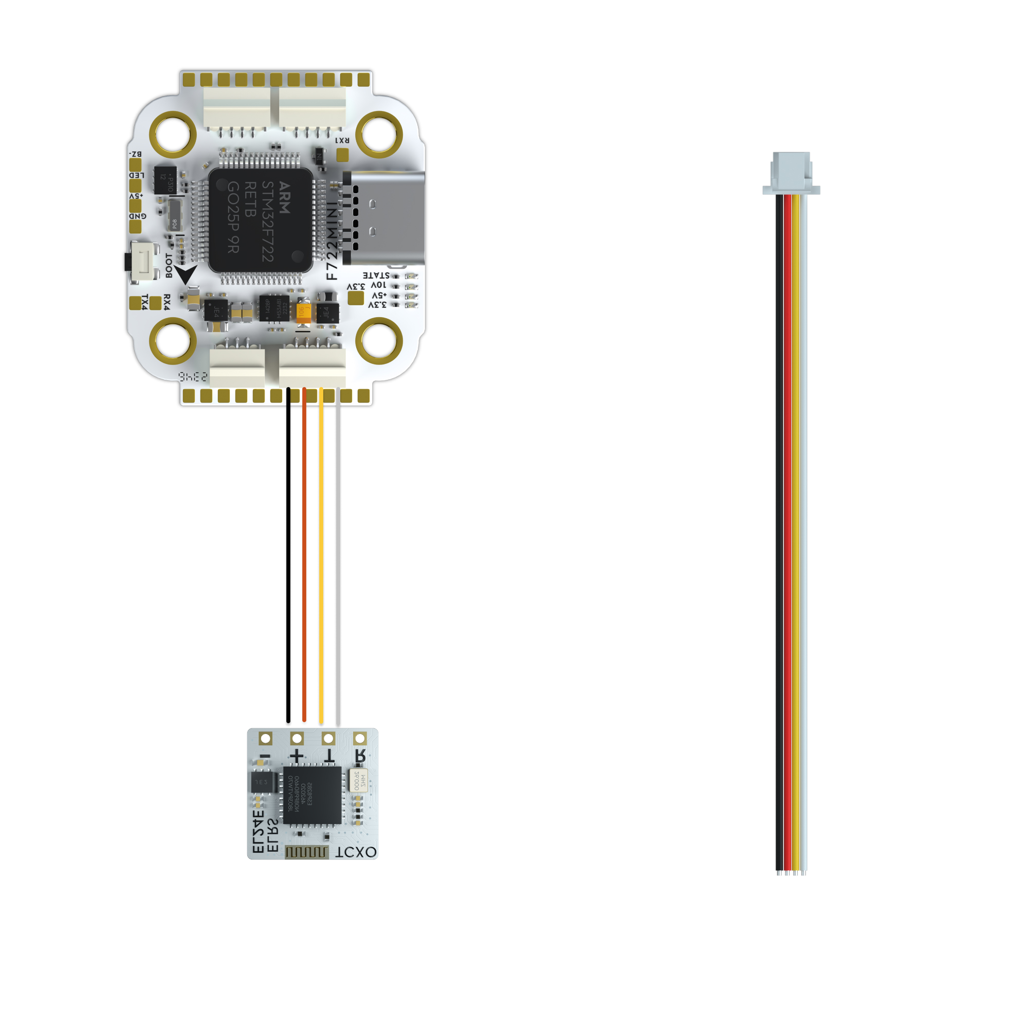 FlyWoo JST SH 1.0 4Pin Cavo FC Buzzer Ricevente 70mm 2Pz