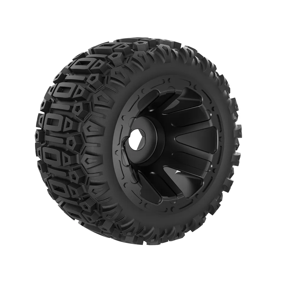 UDI RC P16-002A Ruote TPR Nere 2 Pz per UD1611