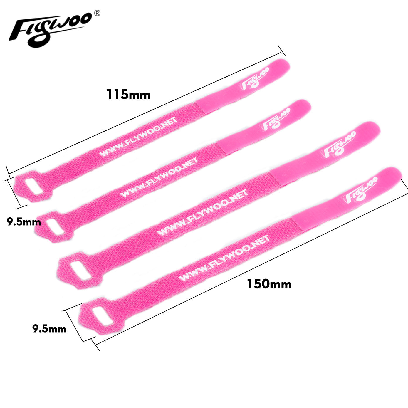 Flywoo Cinghia Batteria 9mm Silicone 9x110 9x150 4 Pezzi