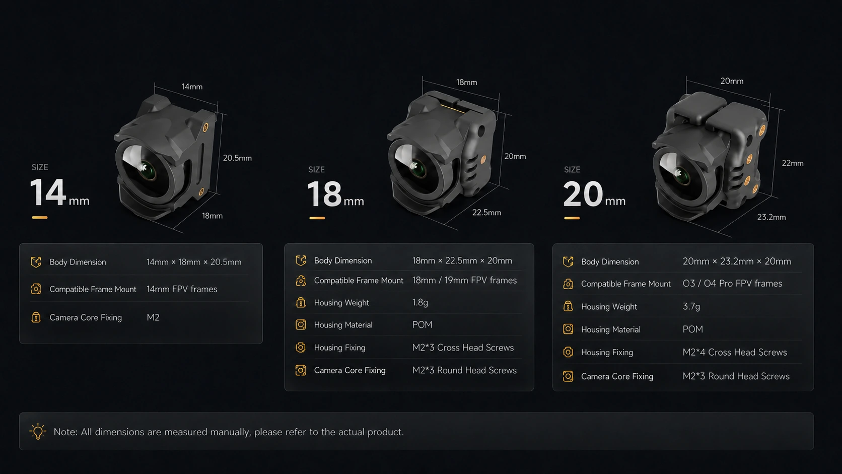Flywoo DJI O4 Wide Guscio Camera V2 18mm Nero Protezione