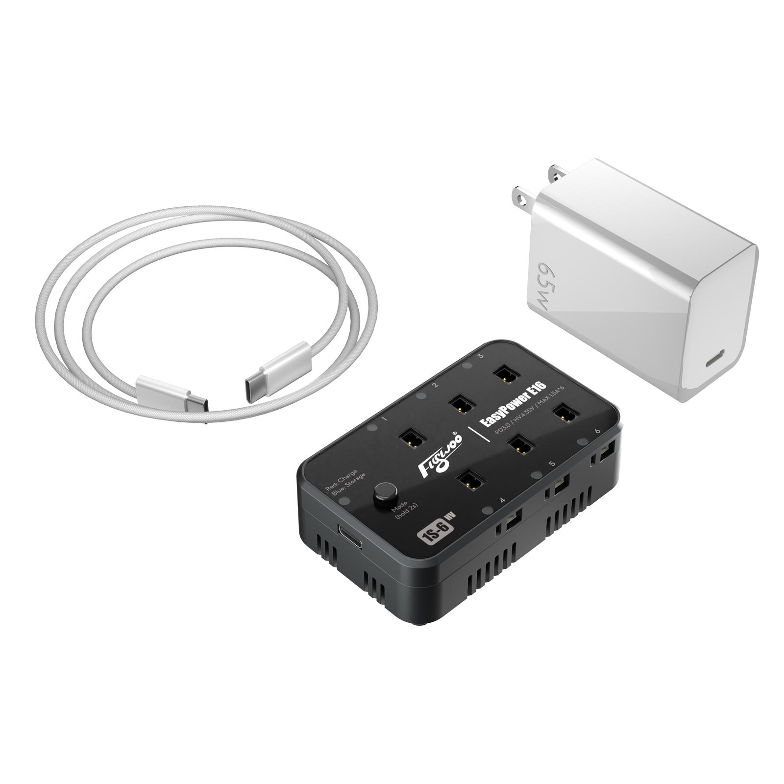 Flywoo EasyPower E16 E24 caricabatterie 1S 2S LiHV PD 1,5A