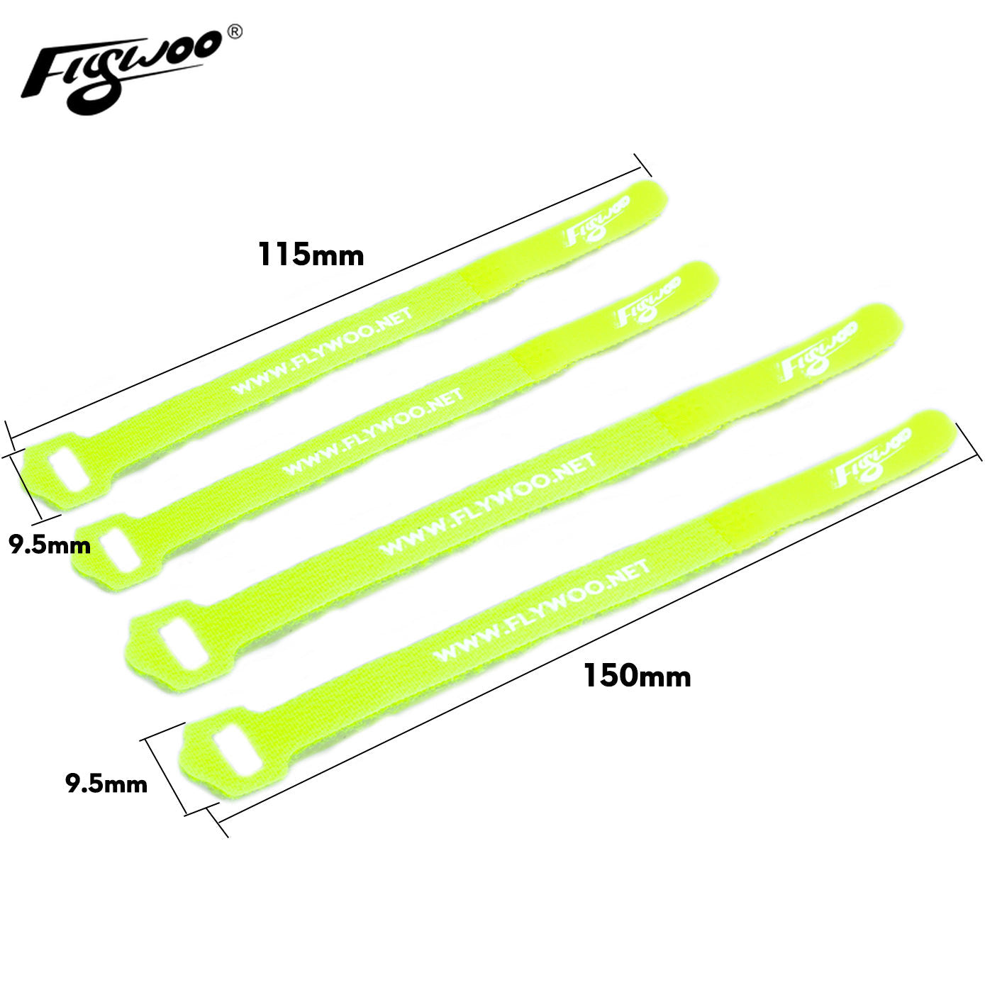 Flywoo Cinghia Batteria 9mm Silicone 9x110 9x150 4 Pezzi