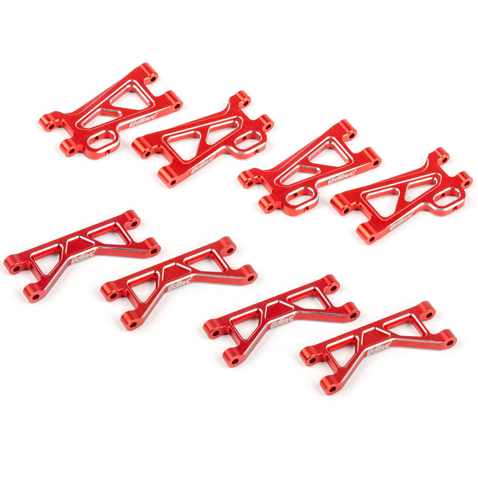 UDI RC braccetti alluminio 7075 rossi kit 8pz UD1610