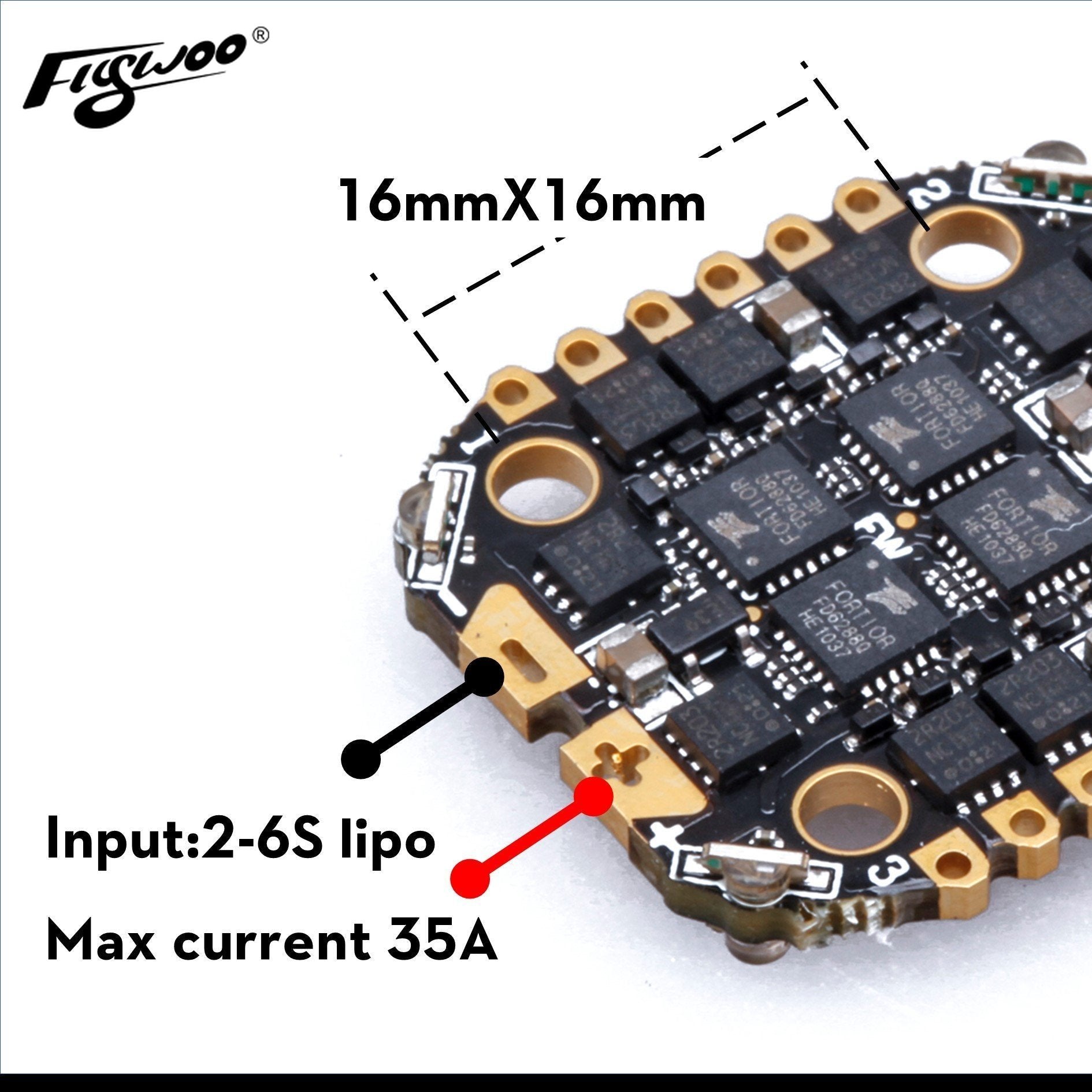 Flywoo GOKU BS 35A ESC 4in1 2-6S 16x16mm BLHeli_S