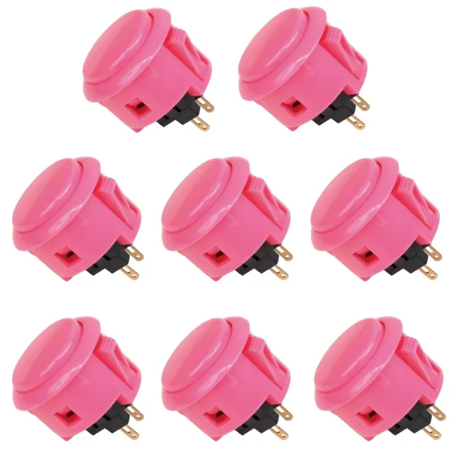 Sanwa OBS OBSF-30 Pulsante Arcade 30mm Rosa 8 pezzi snap-in