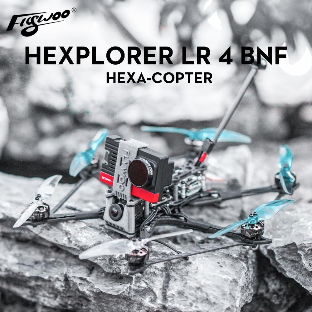 FlyWoo Long Range Drone HEXplorer LR 4 esacottero 4S Analog