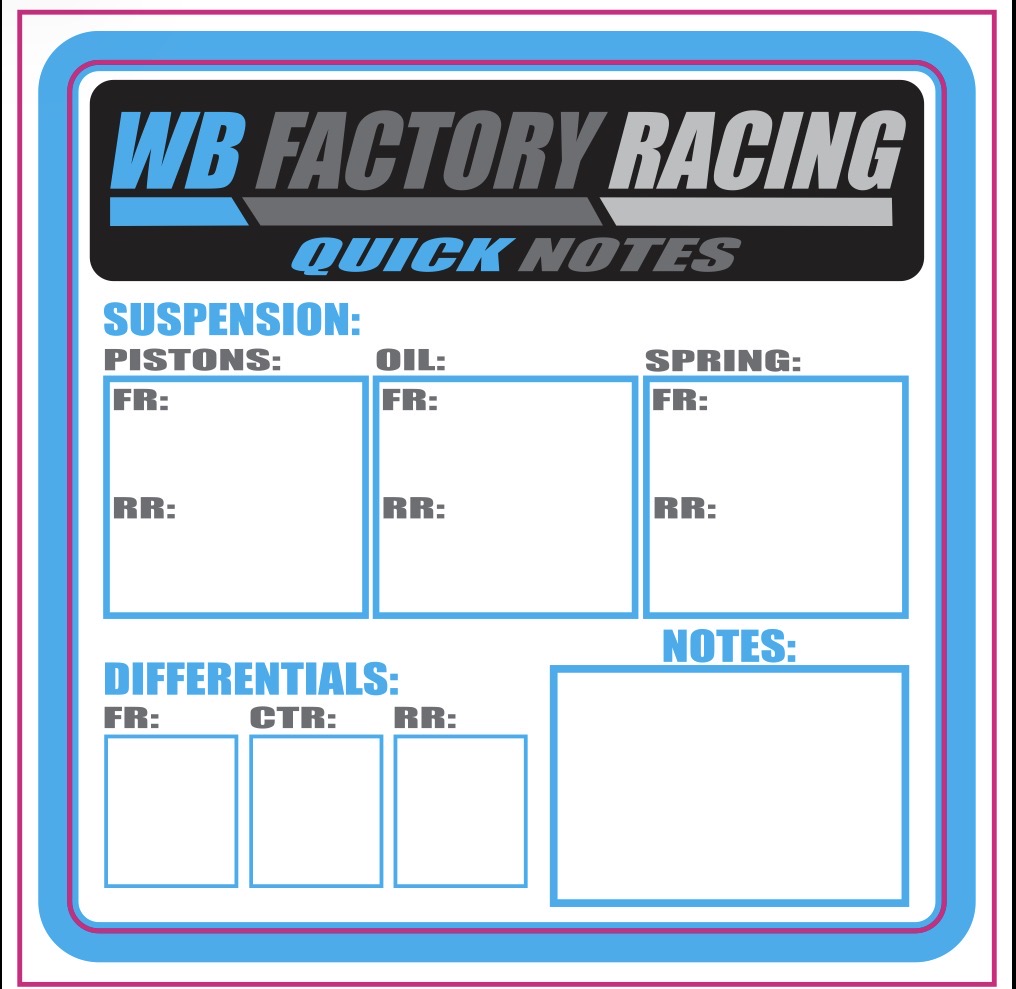 Wallie Builds Accessories WB Factory Note Stickers adesivi RC pacco 5