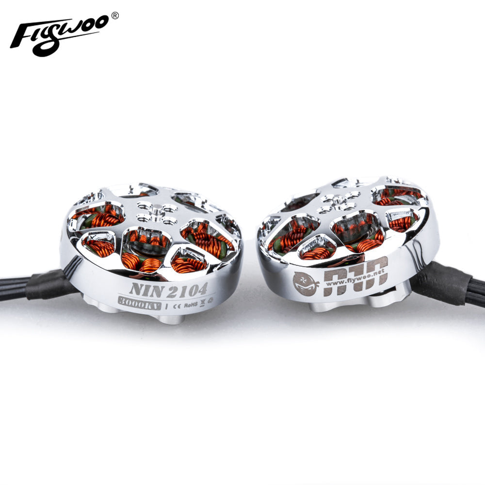 Flywoo NIN 2104 motore brushless 1800KV argento 4-6S