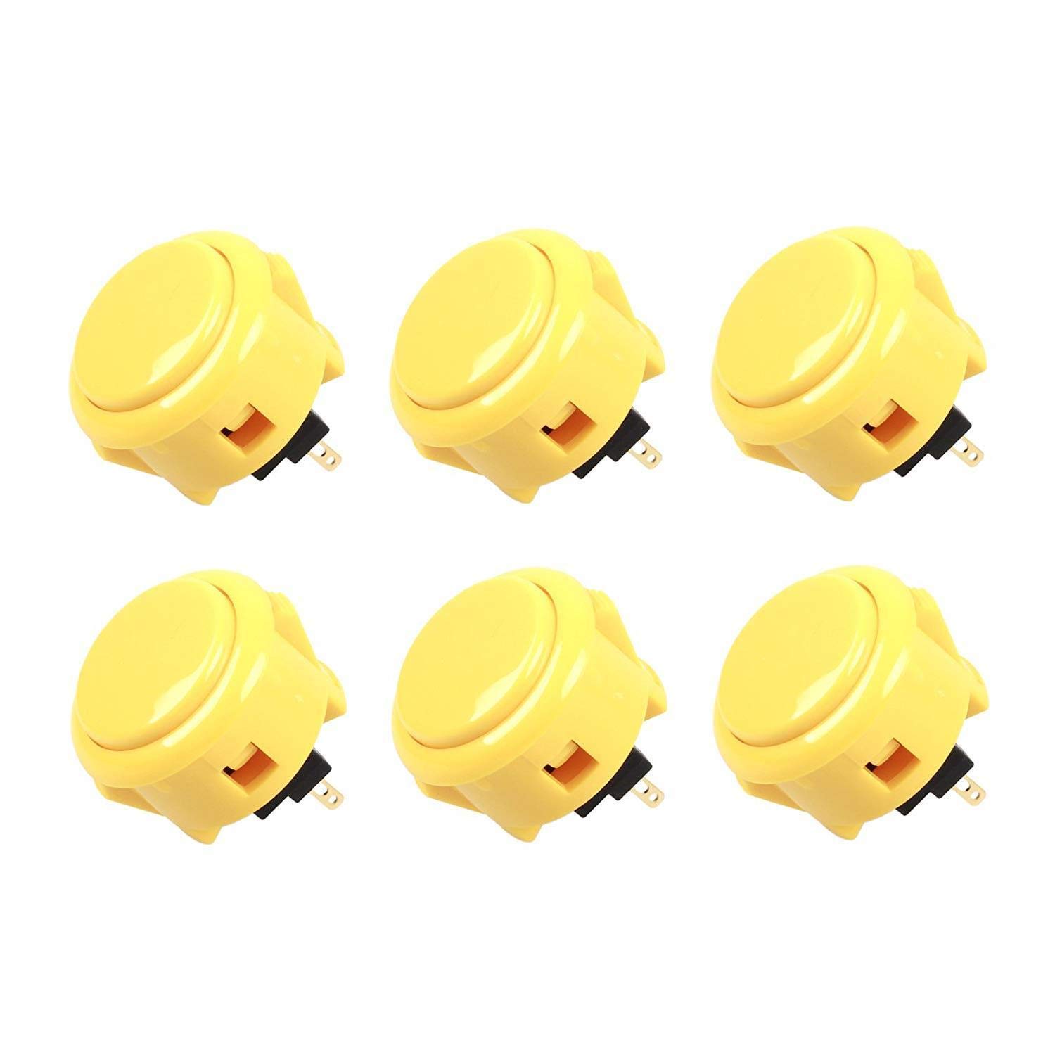 Sanwa OBS OBSF-30 Pulsante Arcade 30mm Giallo 6 pezzi snap-in