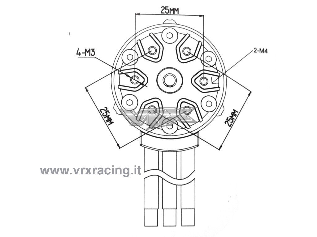 VRX Classic Rocket 4076 2000KV motore brushless 1/8 5mm