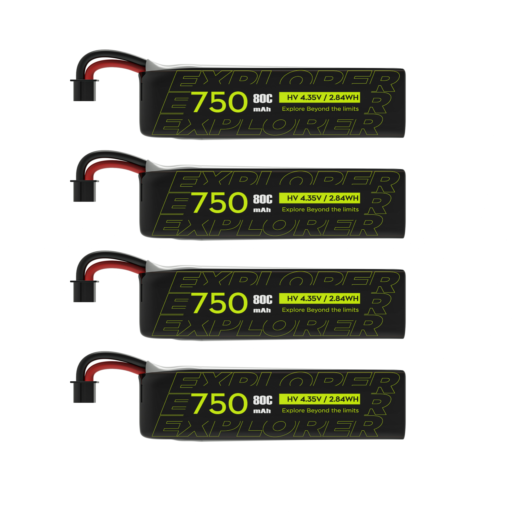 FlyWoo Explorer 1S 750mAh HV V2 Batteria Lipo A30 4 Pezzi