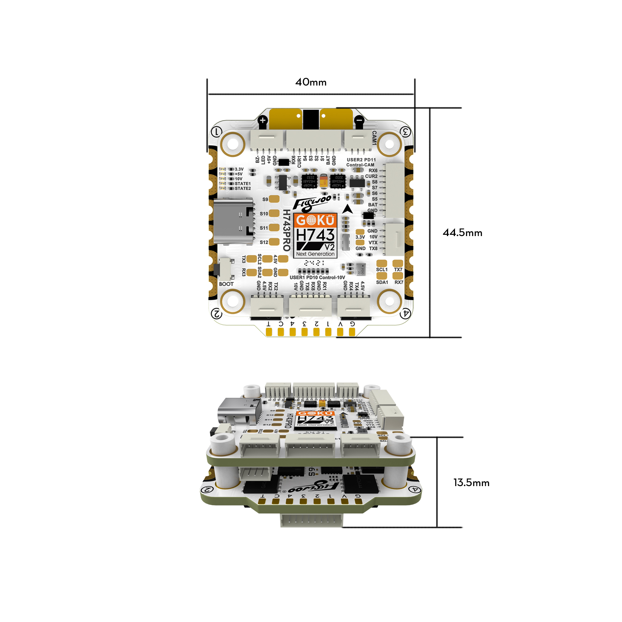 Flywoo Goku H743 Pro Stack 55A 30x30 FC+ESC Plug&Play O4